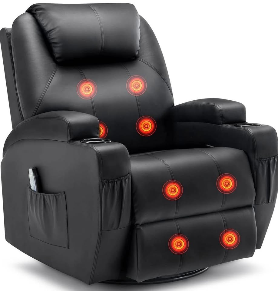 Recliner Chair, Rocking Chair with Massage and Heat, 360° Swivel Recliner Chairs for Adults, Rocker