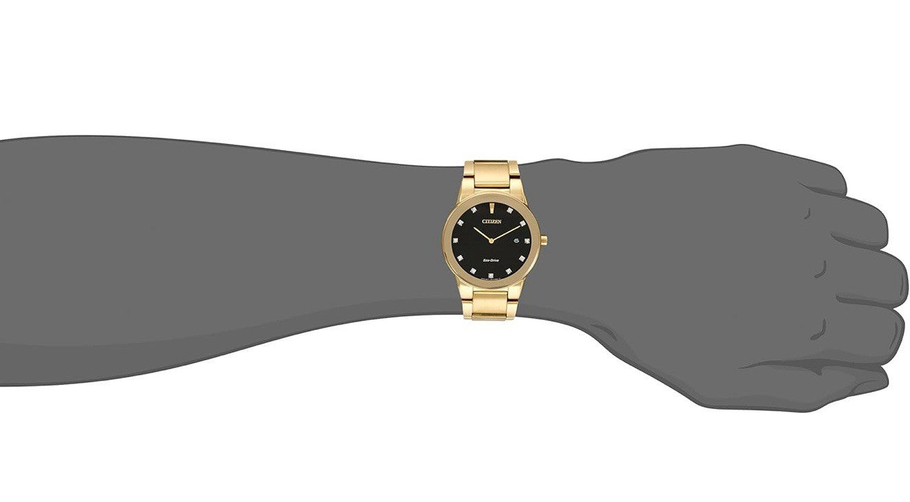 Citizen Eco-Drive Axiom Mens Watch, Stainless Steel - Gold