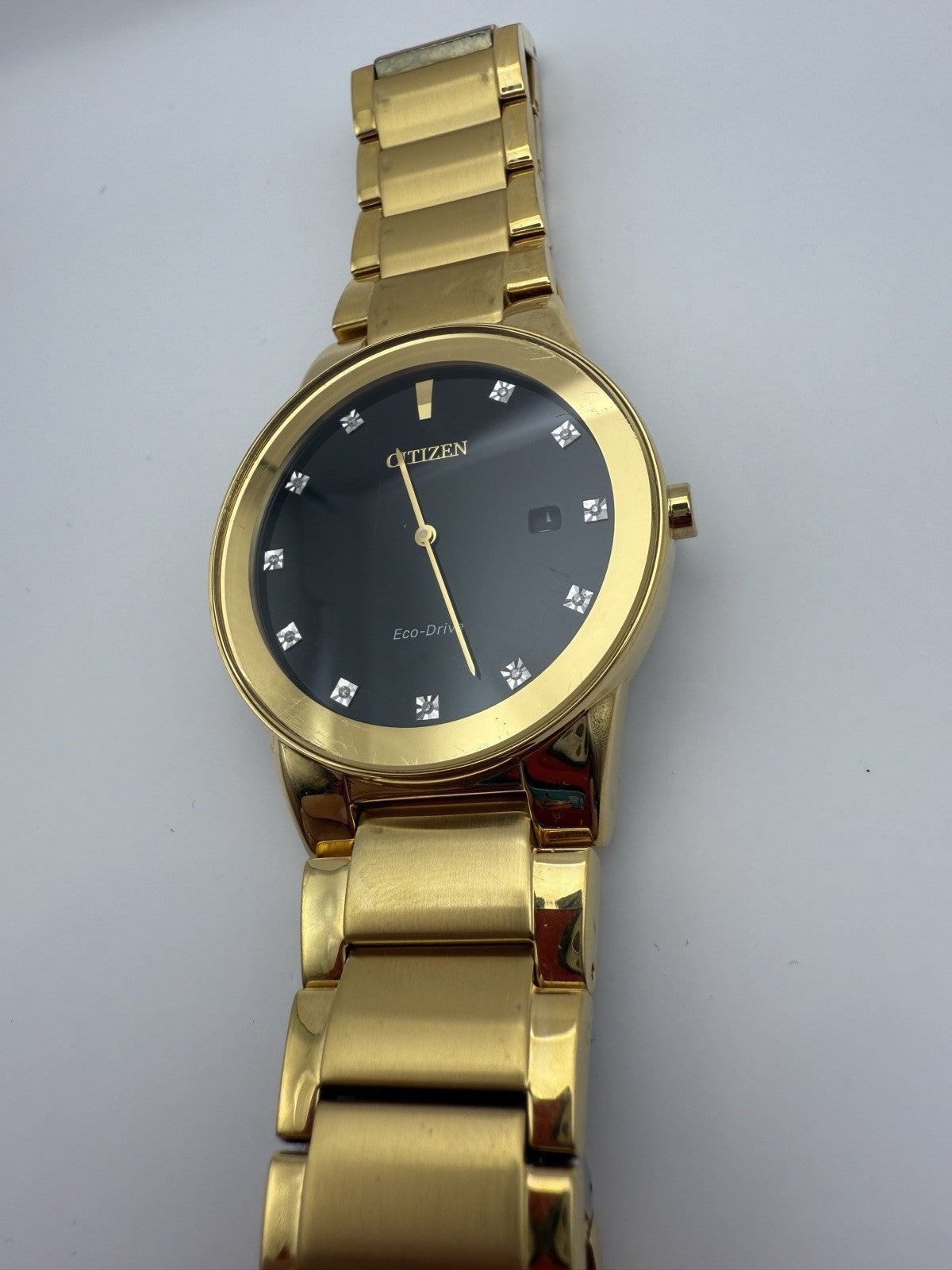 Citizen Eco-Drive Axiom Mens Watch, Stainless Steel - Gold