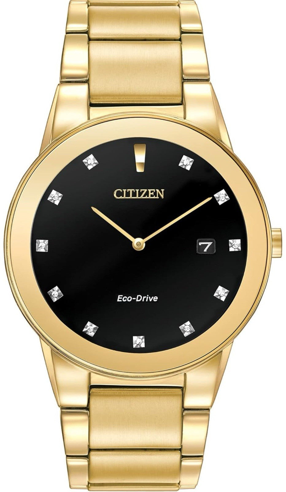 Citizen Eco-Drive Axiom Mens Watch, Stainless Steel - Gold