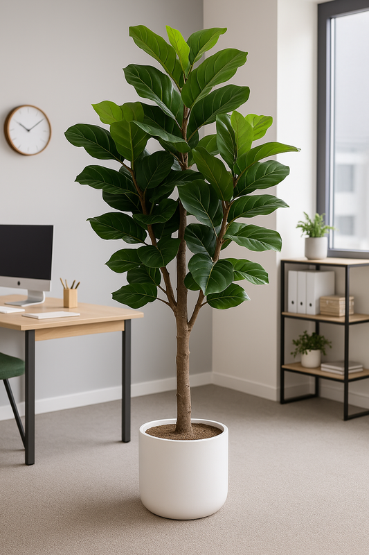 8' Faux Fig Tree in Oversized Ceramic Pot