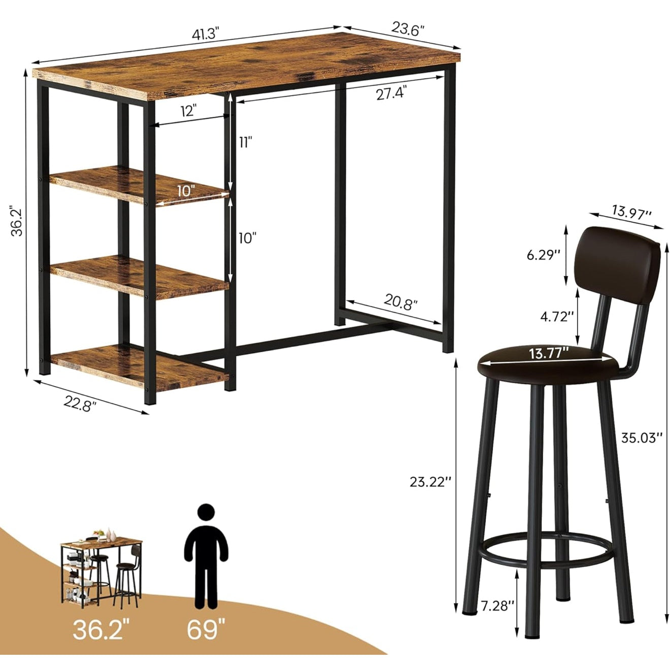 Kitchen Table/Bar Table for 2