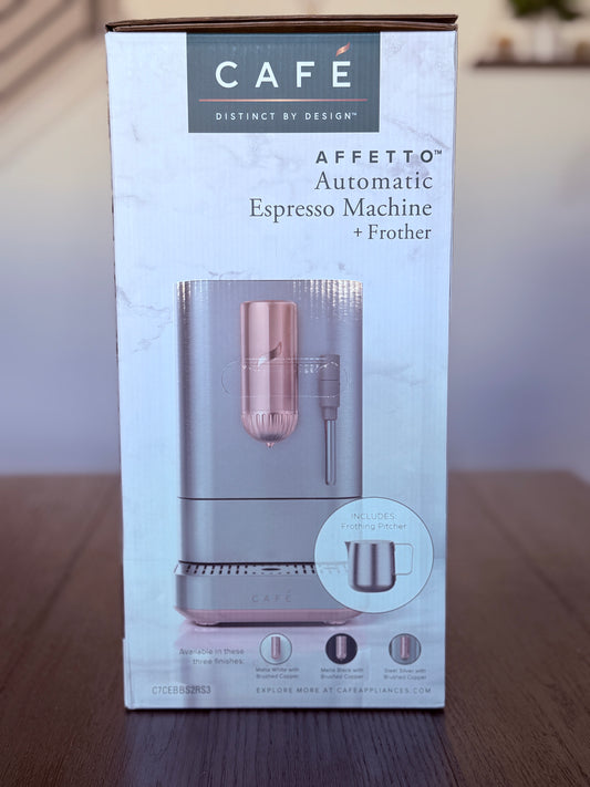 Café Affetto Automatic Espresso Machine | Brew in 90 Seconds | Steel Silver 1.2L