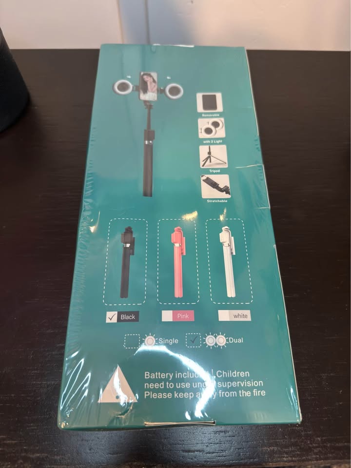 6-in-1 Selfie Stick W/ Fill Light 67" Phone Tripod Bluetooth Remote Live Stream