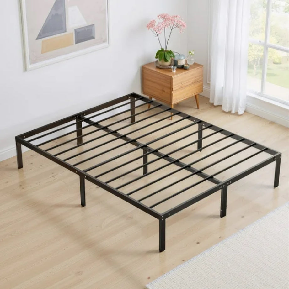 Queen Size Metal Platform Bed Frame – Heavy Duty, No Box Spring Needed, 14” Height