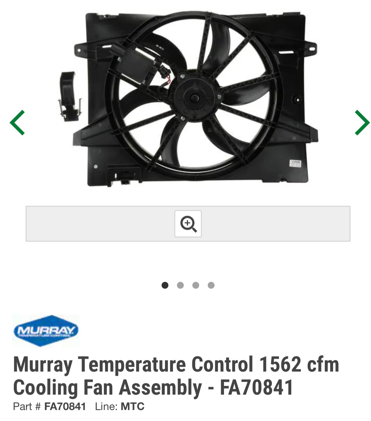 Murray Temperature Control Cooling Fan Assembly - FA70841