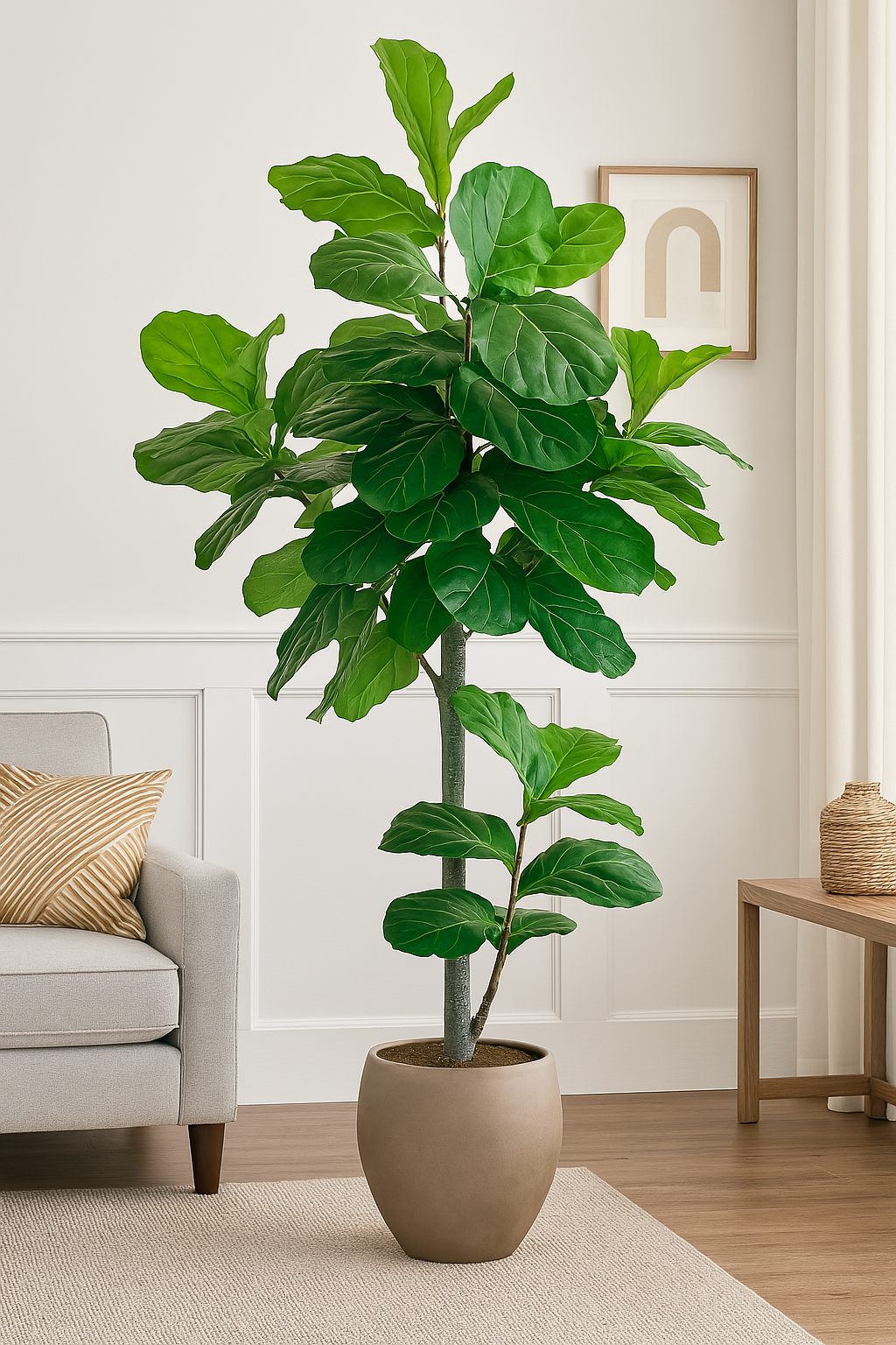 Faux 8' Fig Tree in Oversized Ceramic Pot