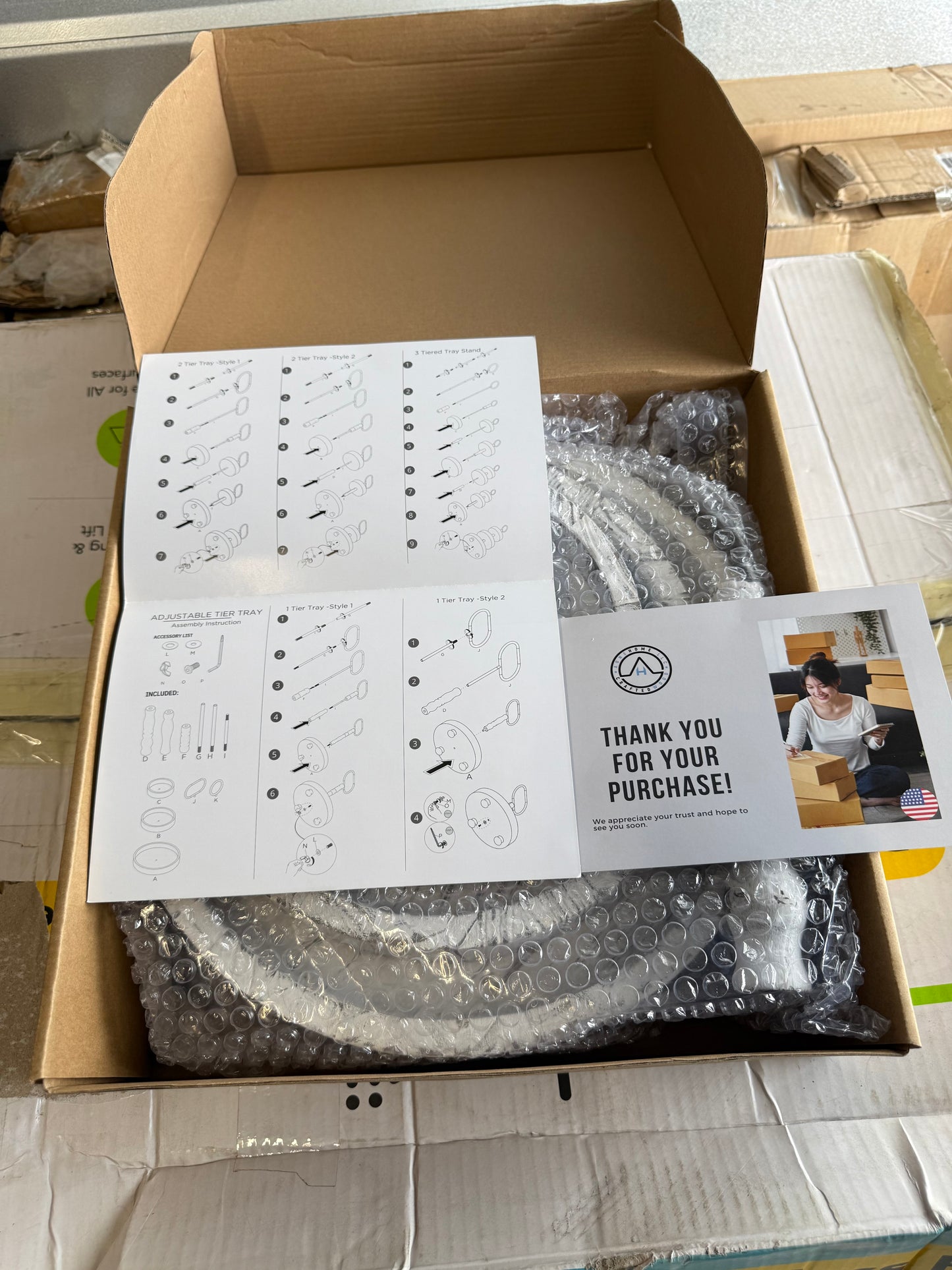 3-Tiered Wooden Tray – Distressed White Rustic Farmhouse Stand for Desserts, Fruit, Coffee, or Decor