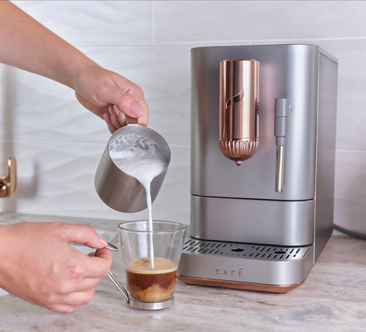 Café Affetto Automatic Espresso Machine | Brew in 90 Seconds | Steel Silver 1.2L